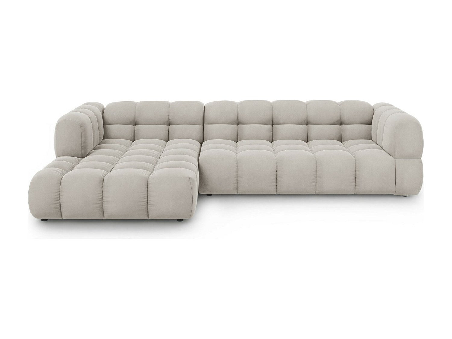 Canapé modulable 4 places beige velours