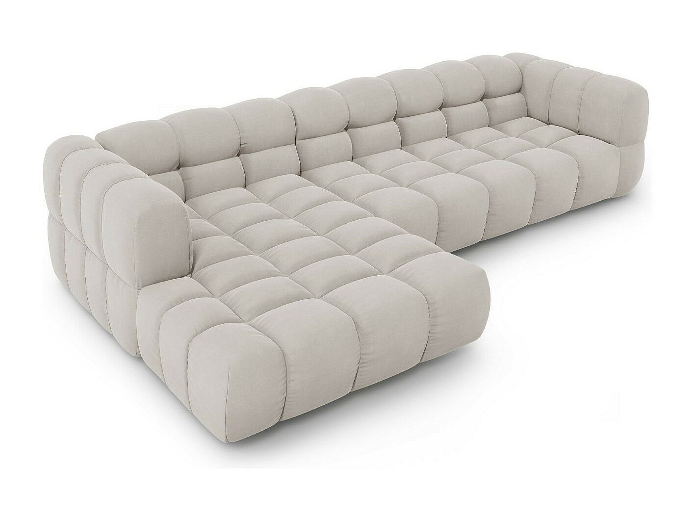 Canapé modulable 4 places beige velours