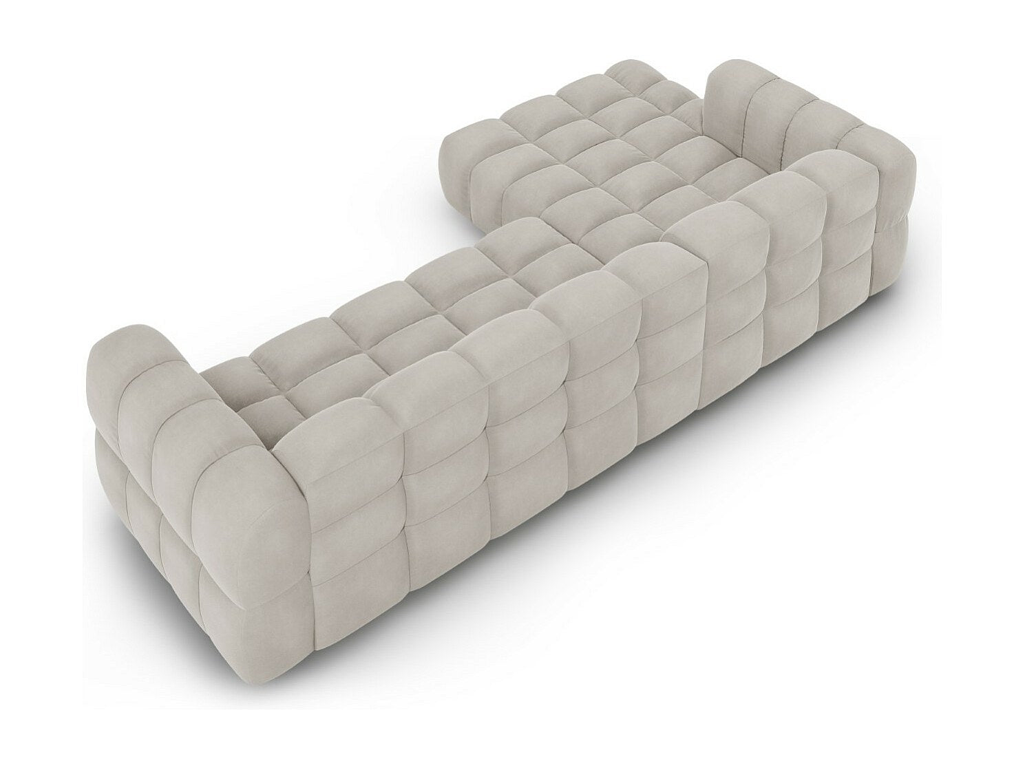 Canapé modulable 4 places beige velours