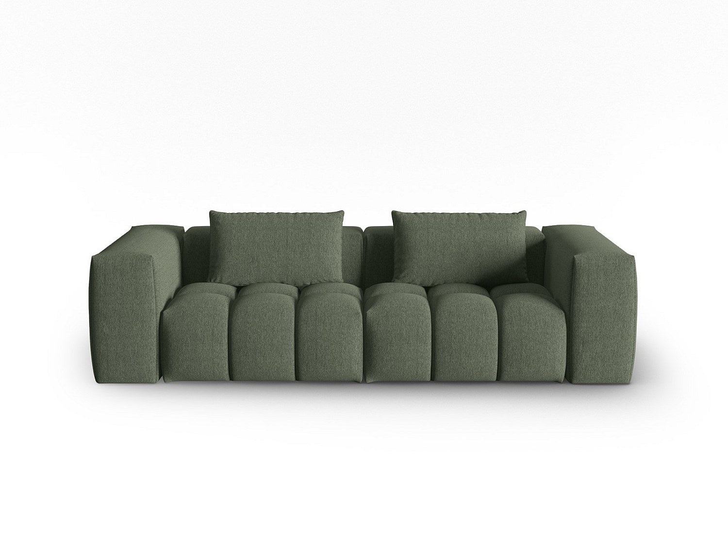 Canapé modulable 3 places vert tissu