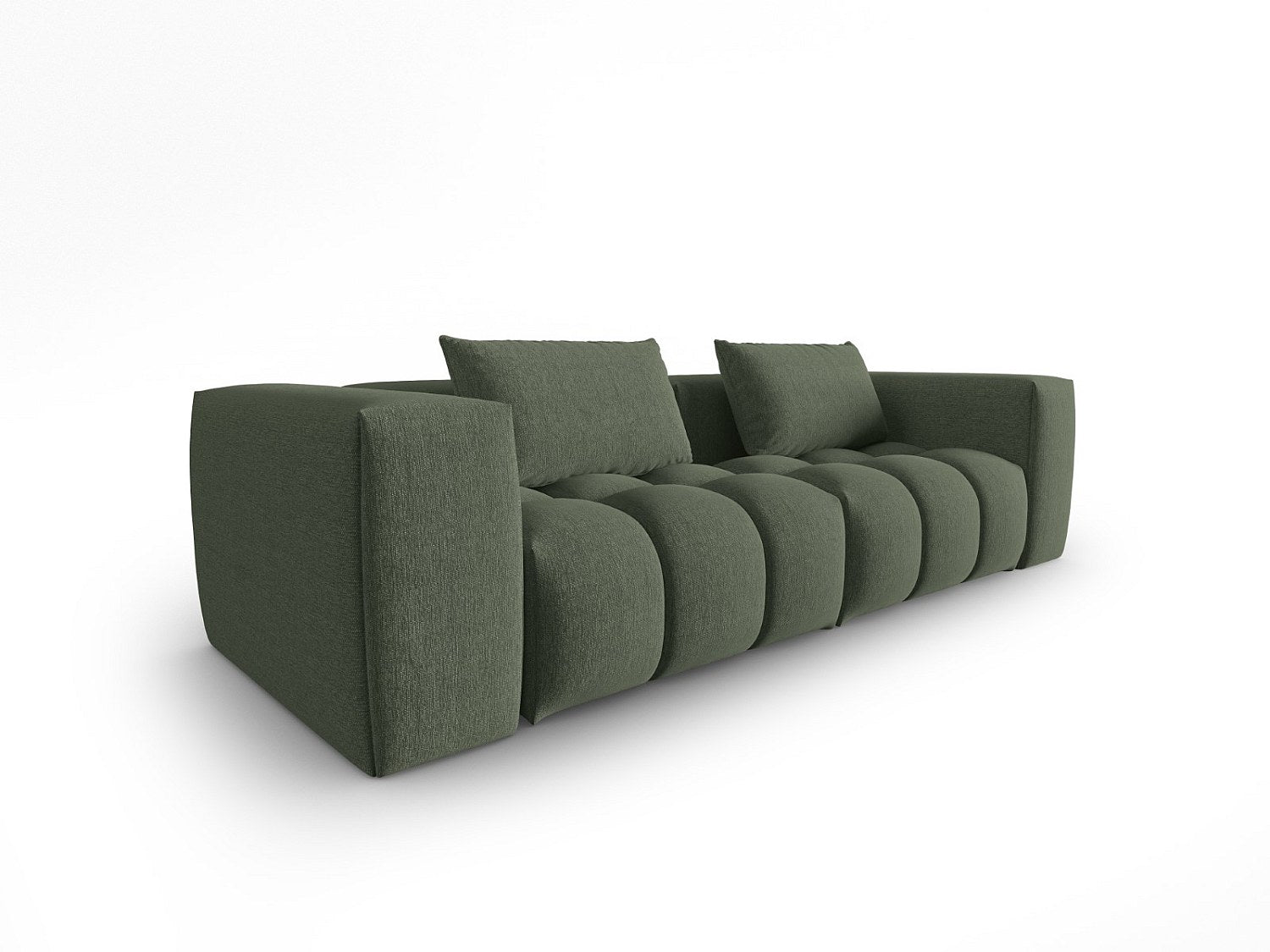 Canapé modulable 3 places vert tissu