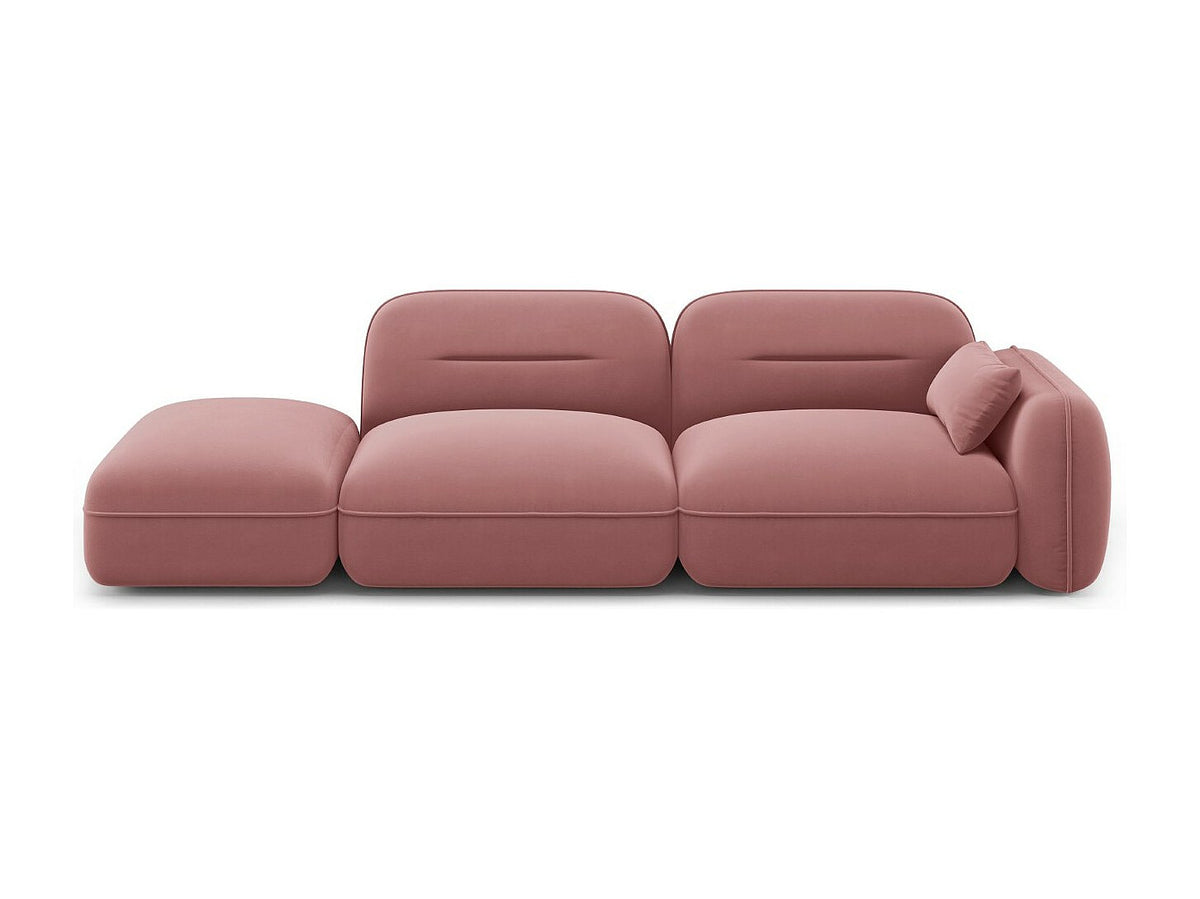Canapé modulable 3 places rose velours