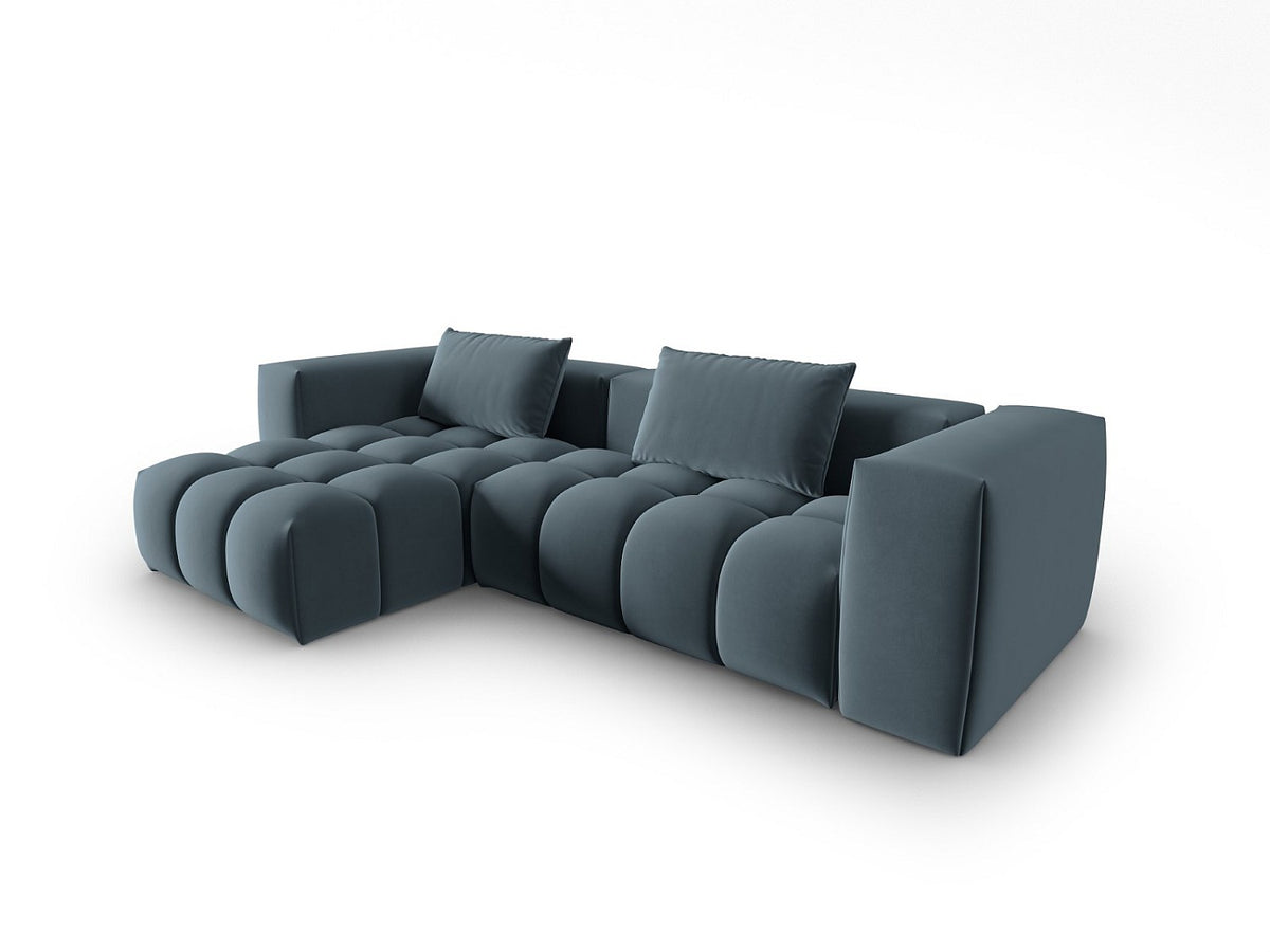 Canapé modulable 3 places bleu velours