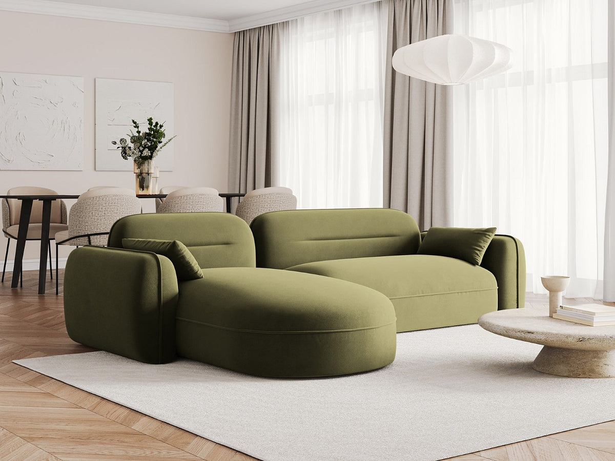 Canapé modulable 4 places vert velours