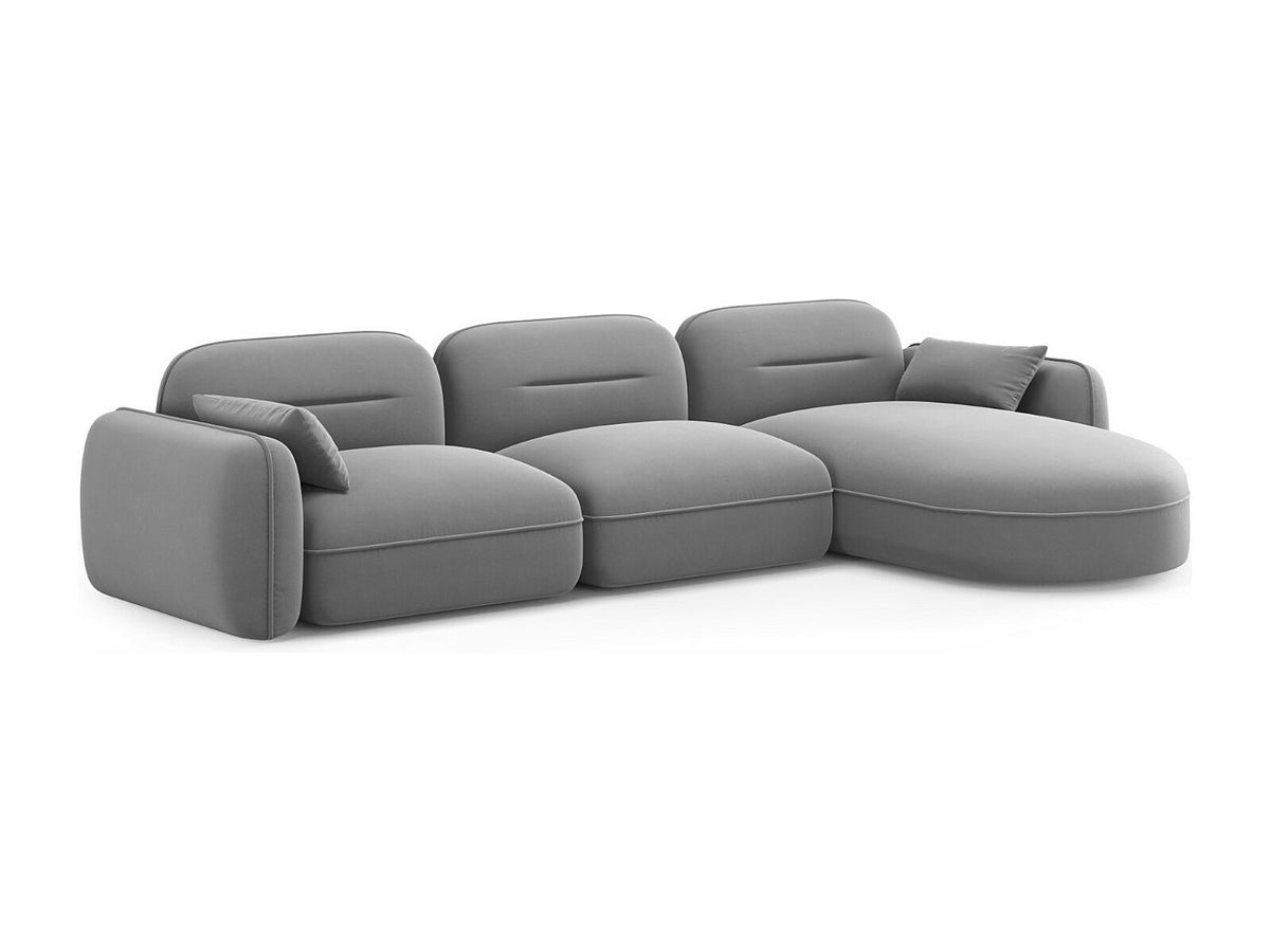 Canapé modulable 4 places gris velours