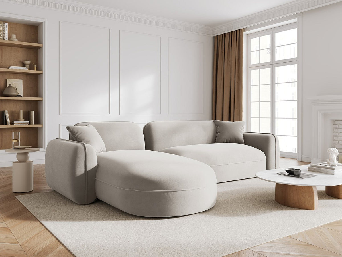 Canapé modulable 4 places beige velours
