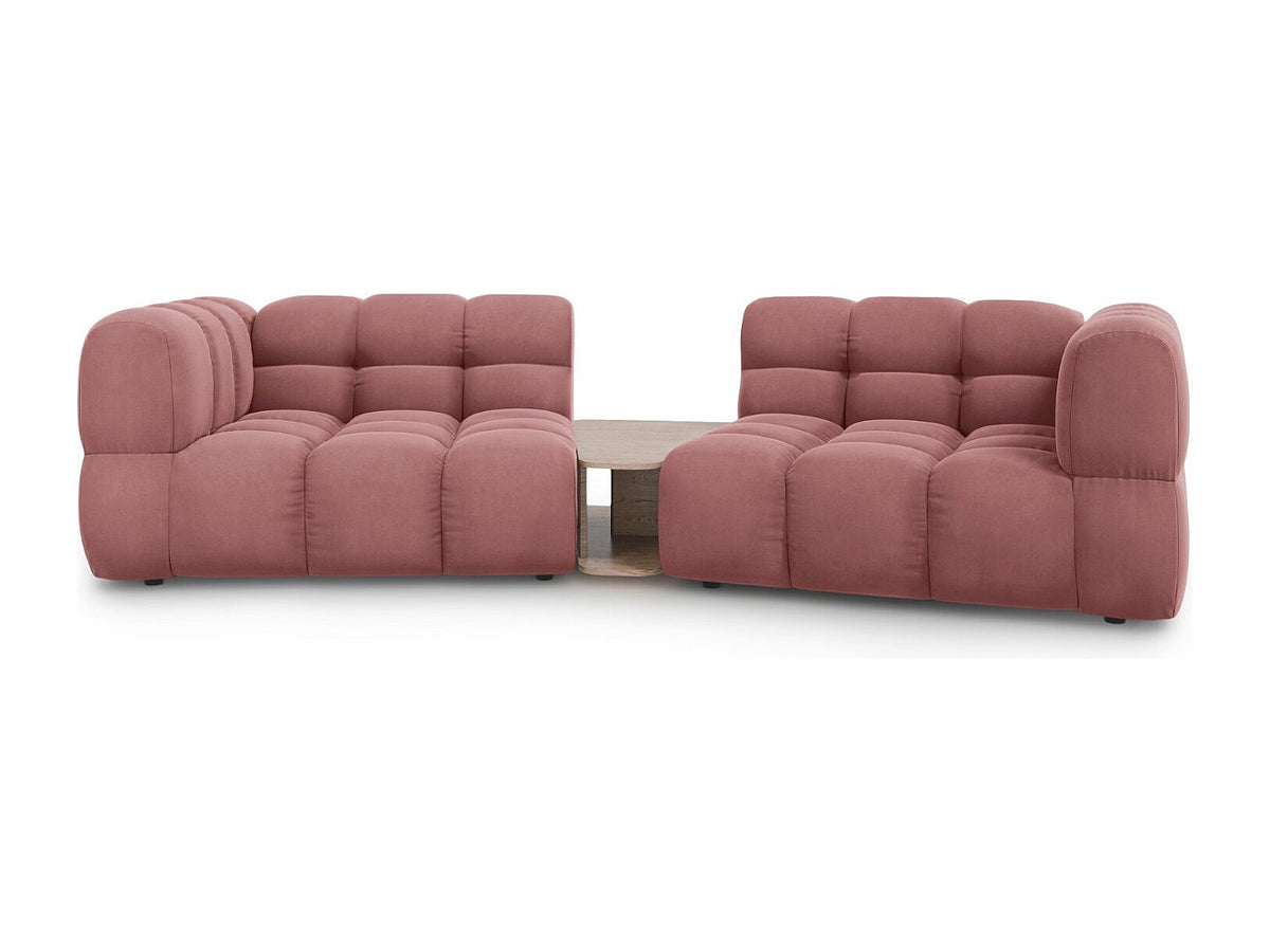 Canapé modulable 2 places rose velours