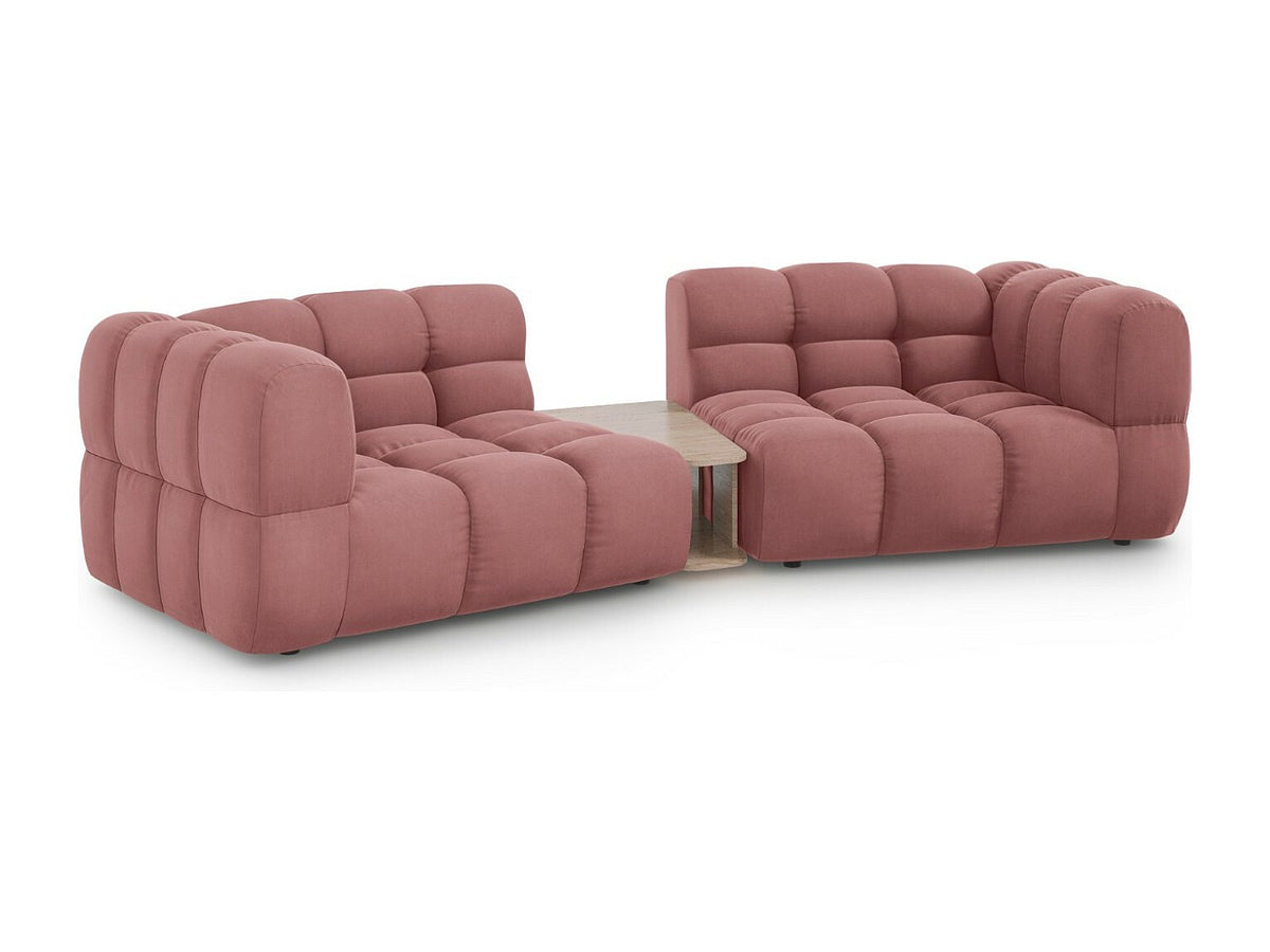 Canapé modulable 2 places rose velours