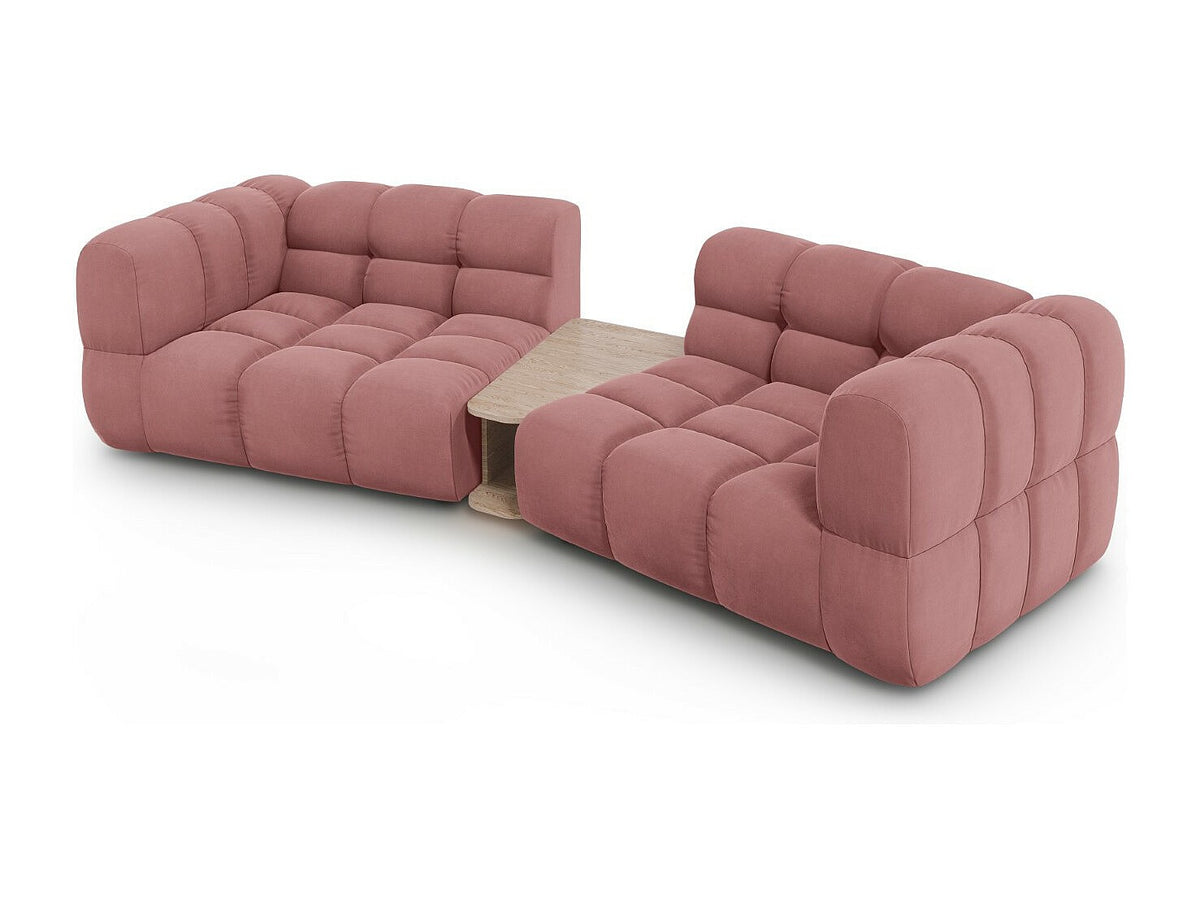 Canapé modulable 2 places rose velours