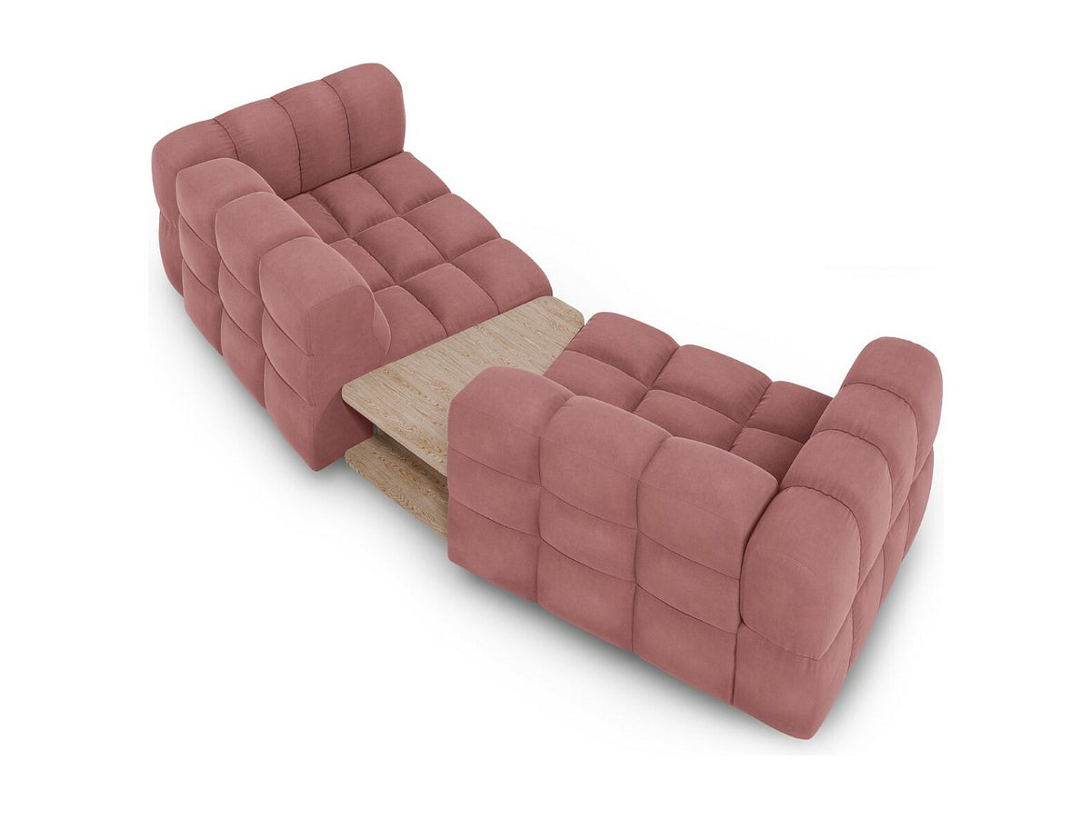 Canapé modulable 2 places rose velours