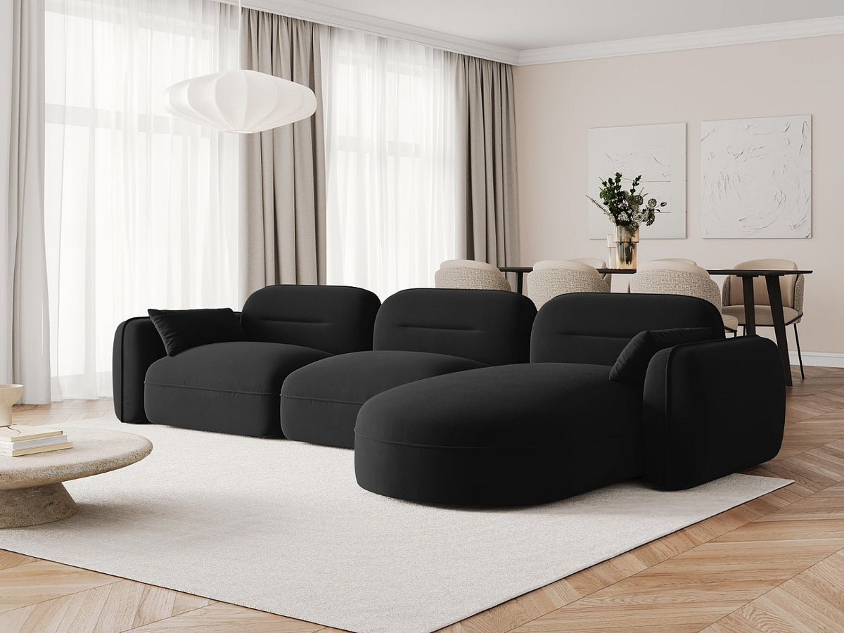 Canapé modulable 4 places noir velours