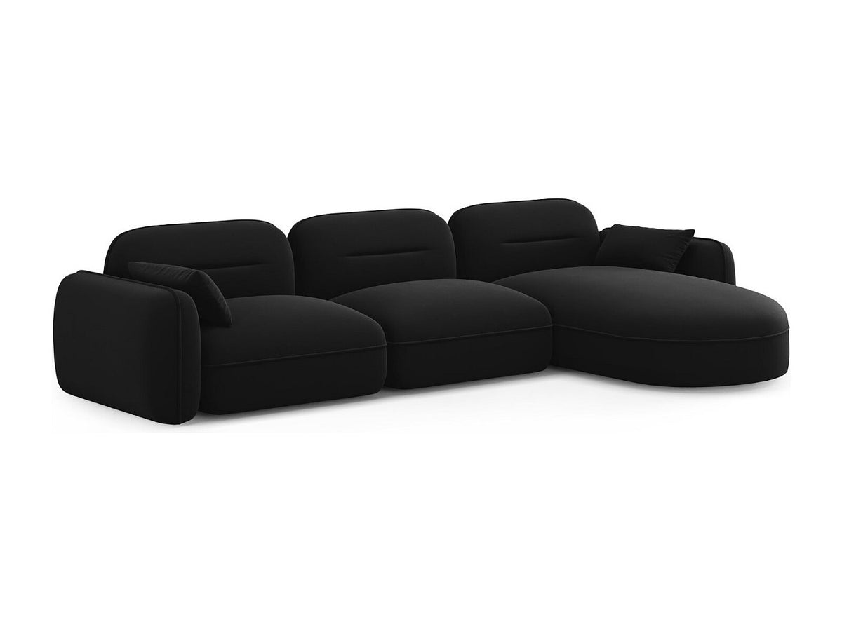 Canapé modulable 4 places noir velours