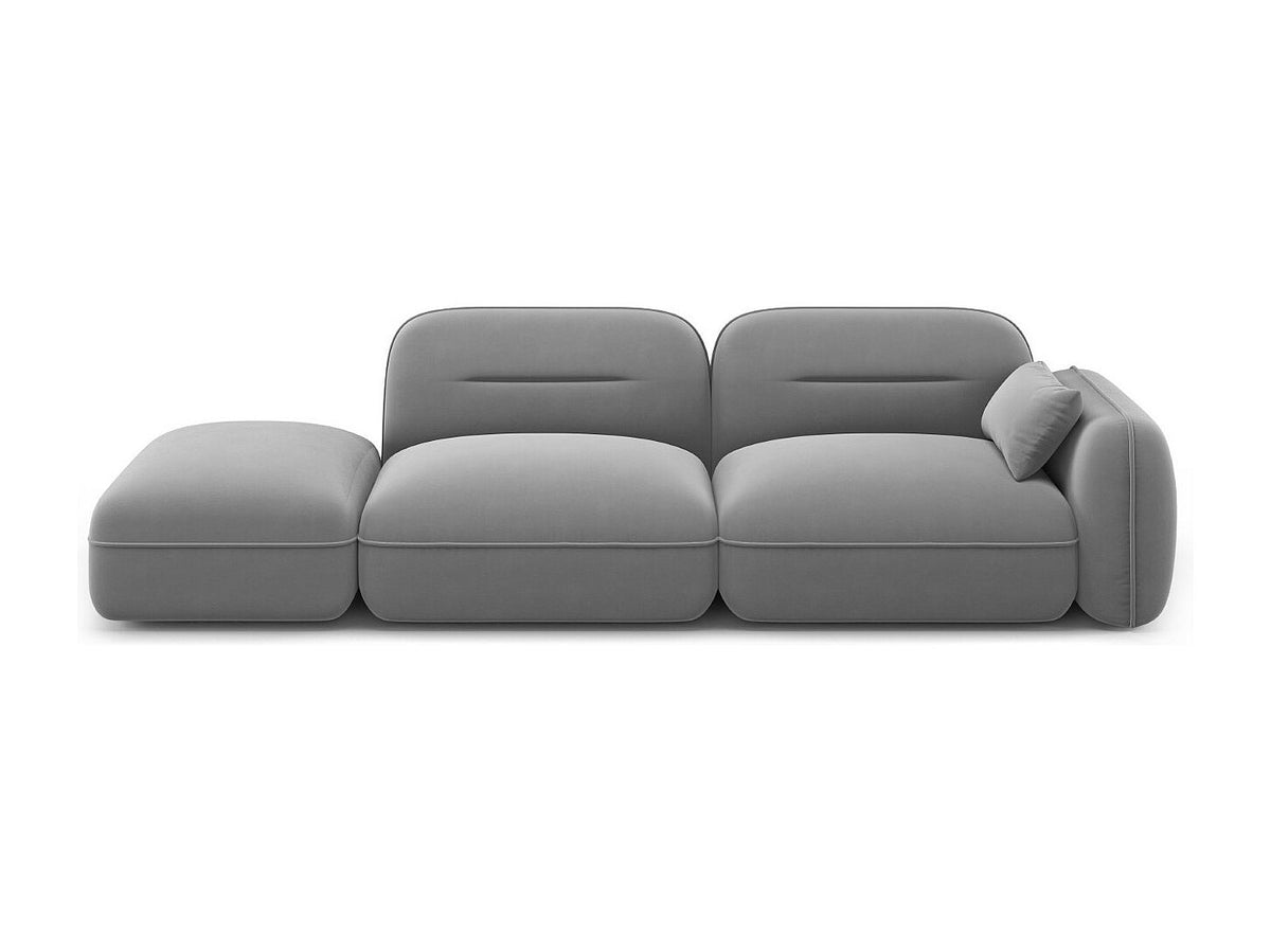 Canapé modulable 3 places gris velours