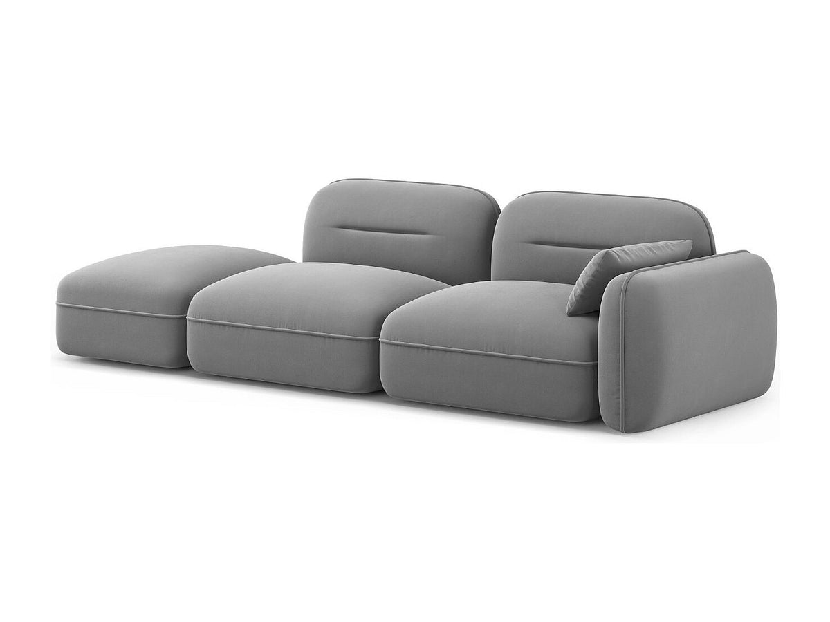 Canapé modulable 3 places gris velours