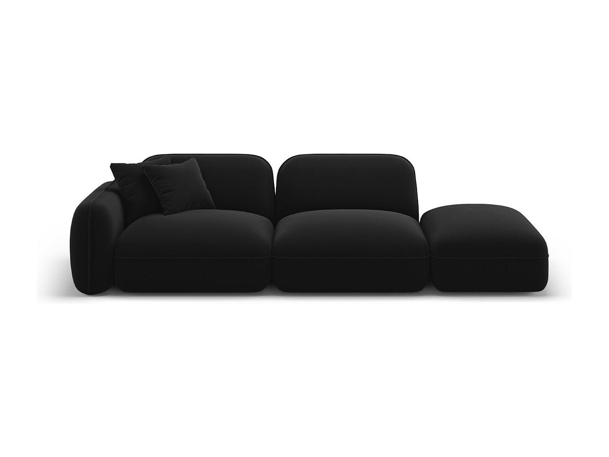 Canapé modulable 3 places noir velours