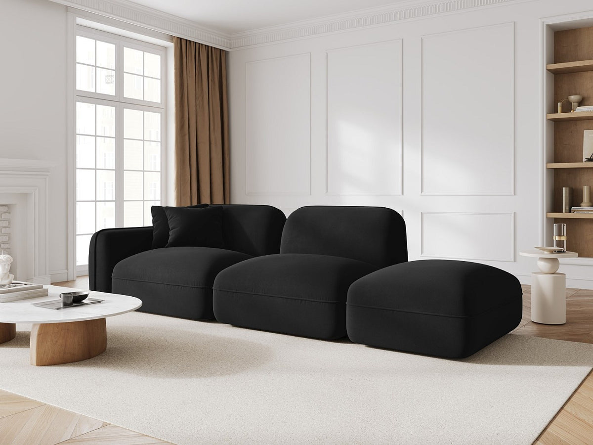 Canapé modulable 3 places noir velours