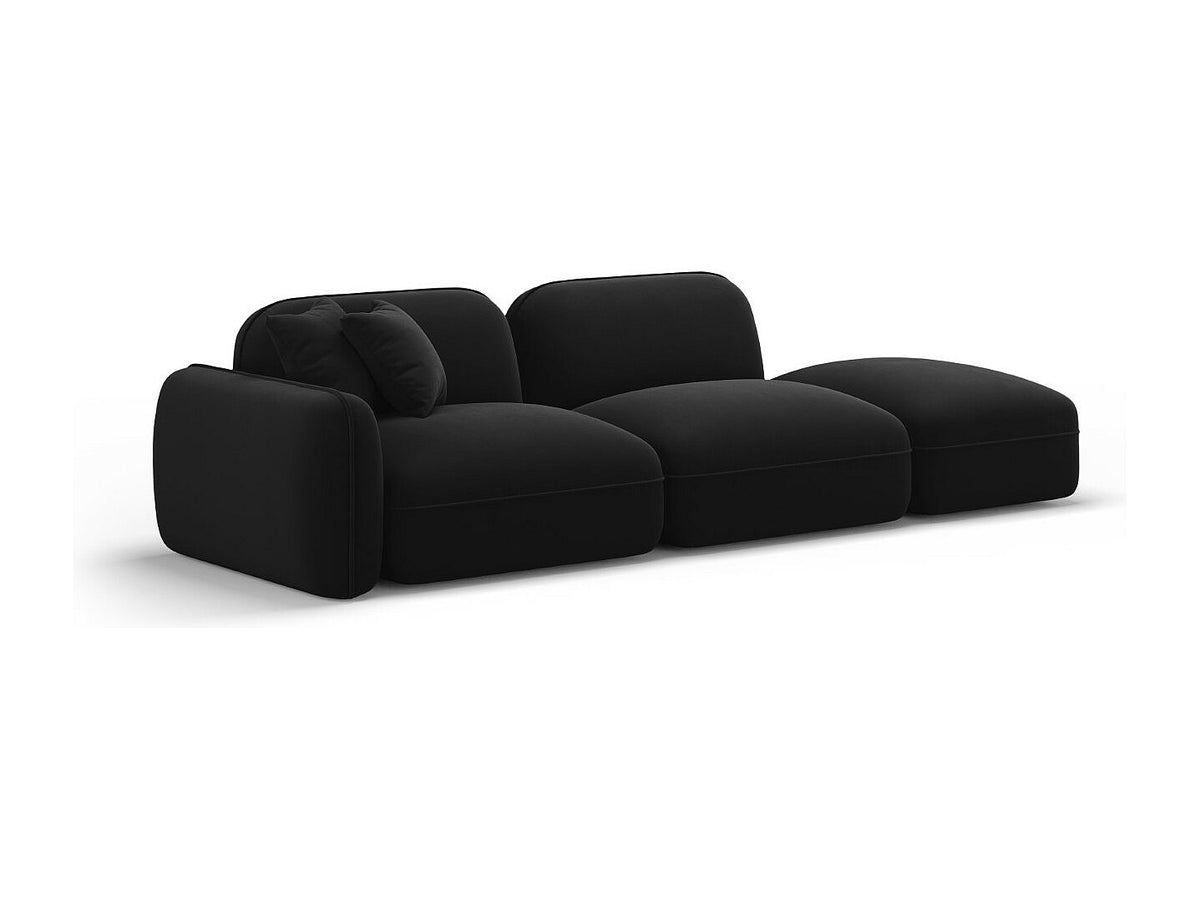 Canapé modulable 3 places noir velours