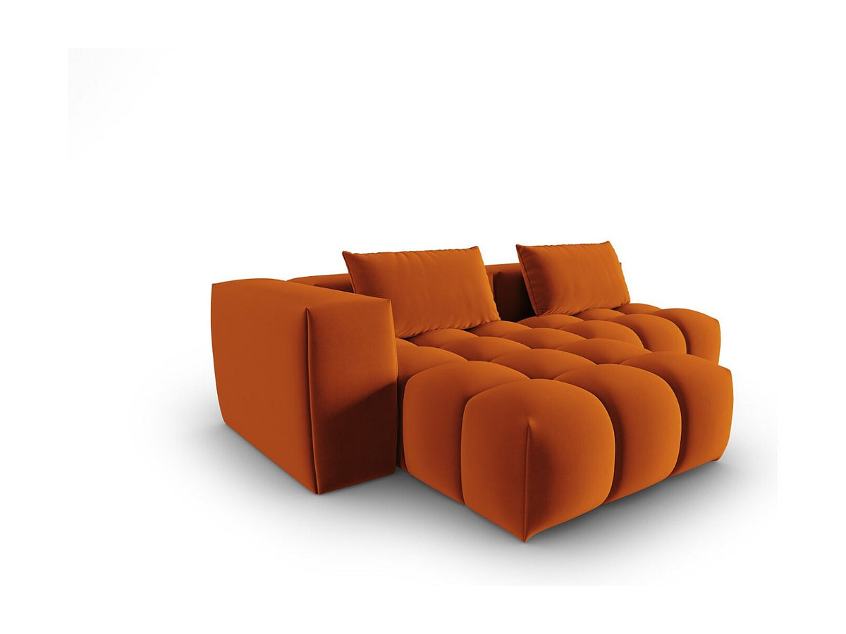 Canapé modulable 3 places orange velours