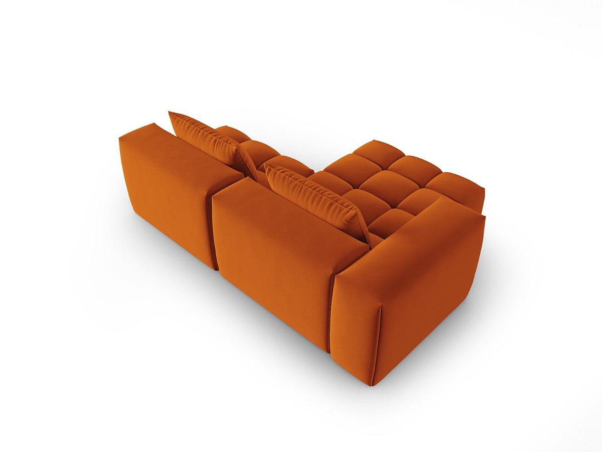 Canapé modulable 3 places orange velours