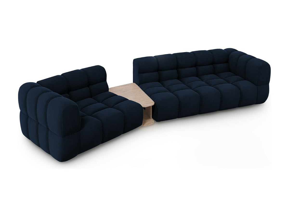 Canapé modulable 3 places bleu velours