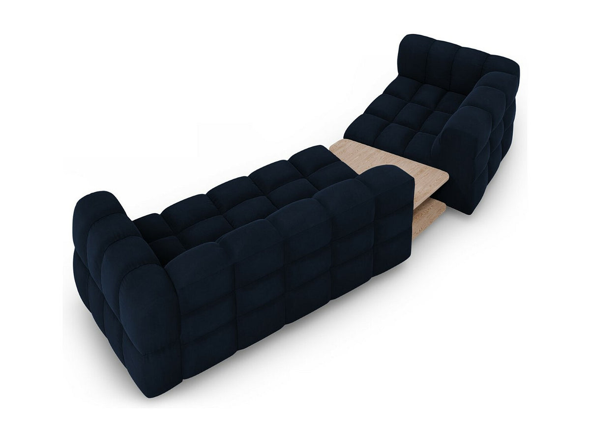 Canapé modulable 3 places bleu velours