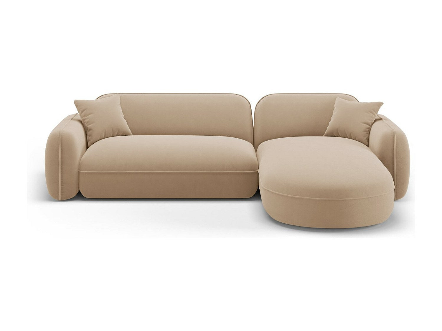 Canapé modulable 4 places marron velours