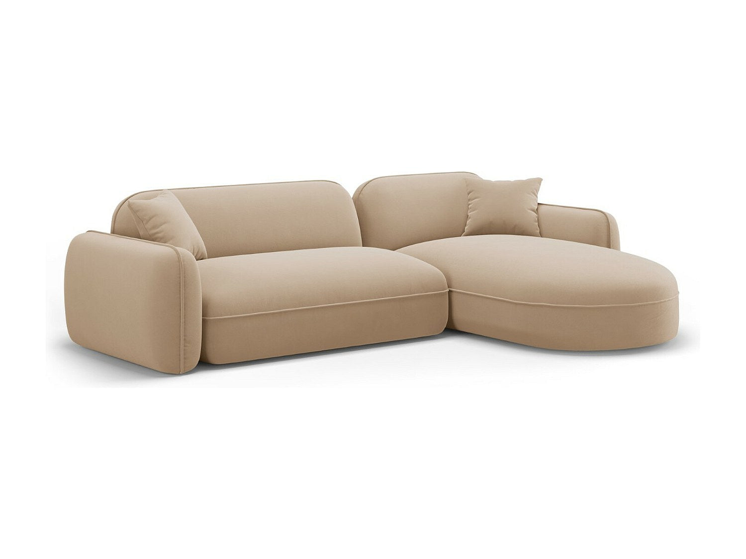 Canapé modulable 4 places marron velours