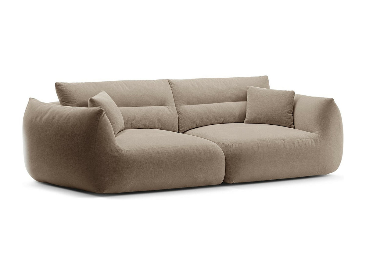 Canapé modulable 4 places marron tissu