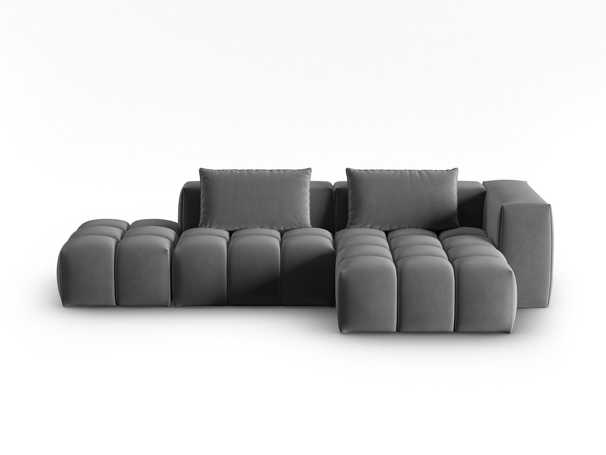 Canapé modulable 4 places gris velours