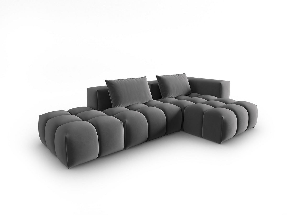 Canapé modulable 4 places gris velours