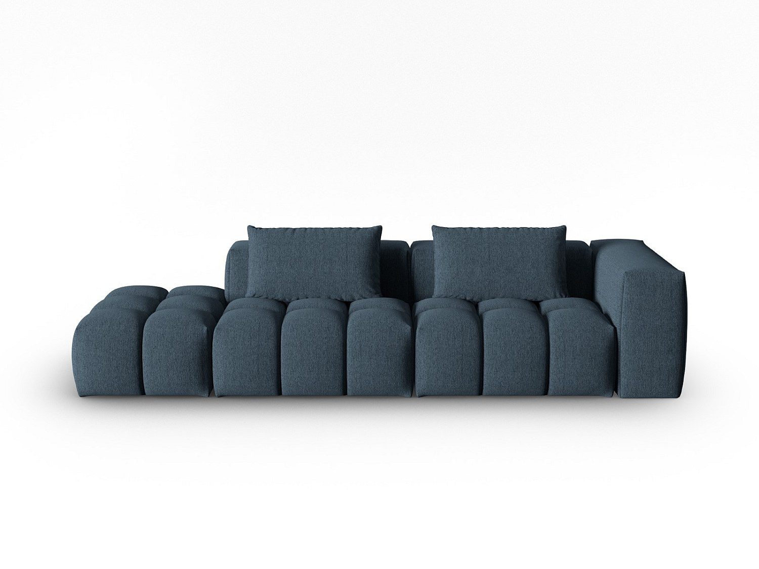 Canapé modulable 3 places bleu tissu