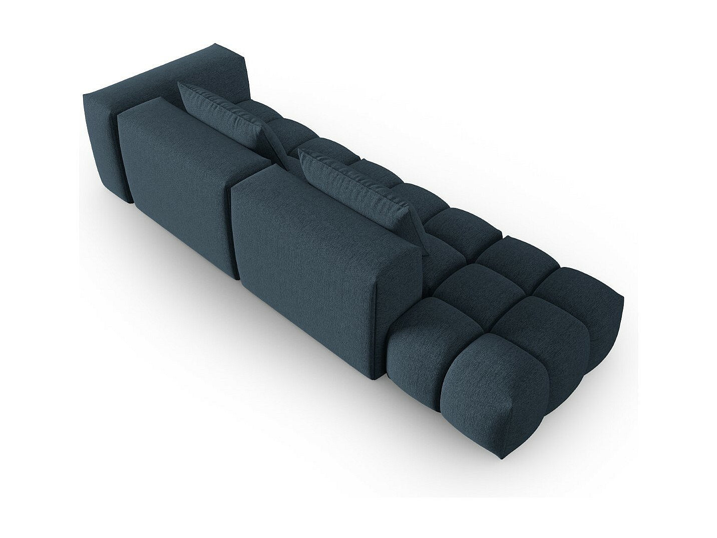 Canapé modulable 3 places bleu tissu