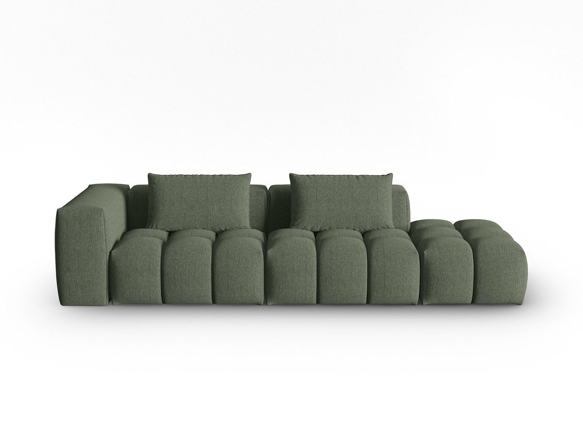 Canapé modulable 3 places vert tissu