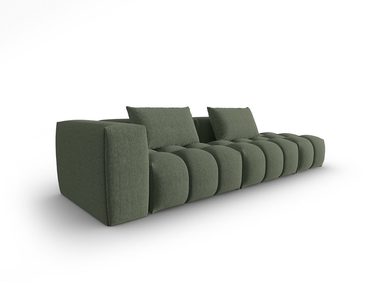 Canapé modulable 3 places vert tissu