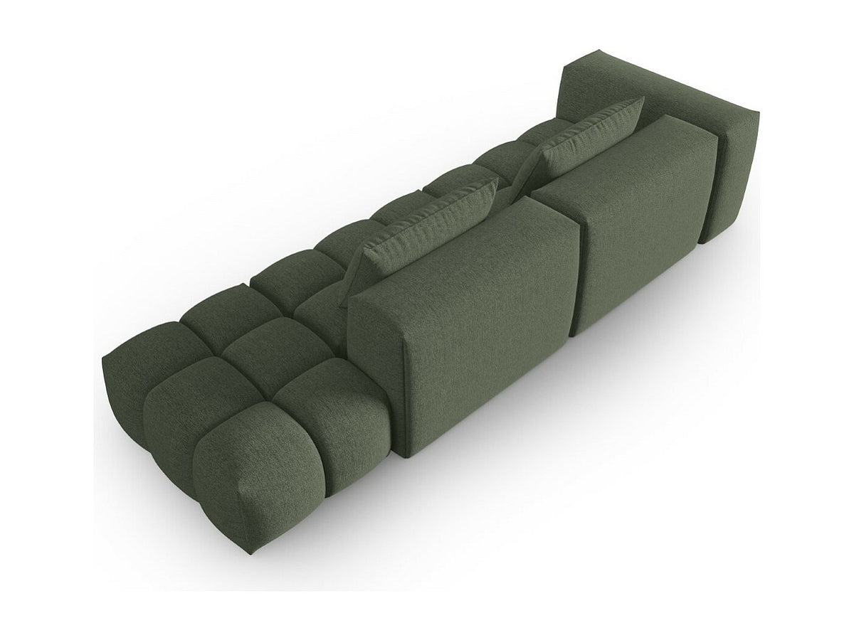 Canapé modulable 3 places vert tissu