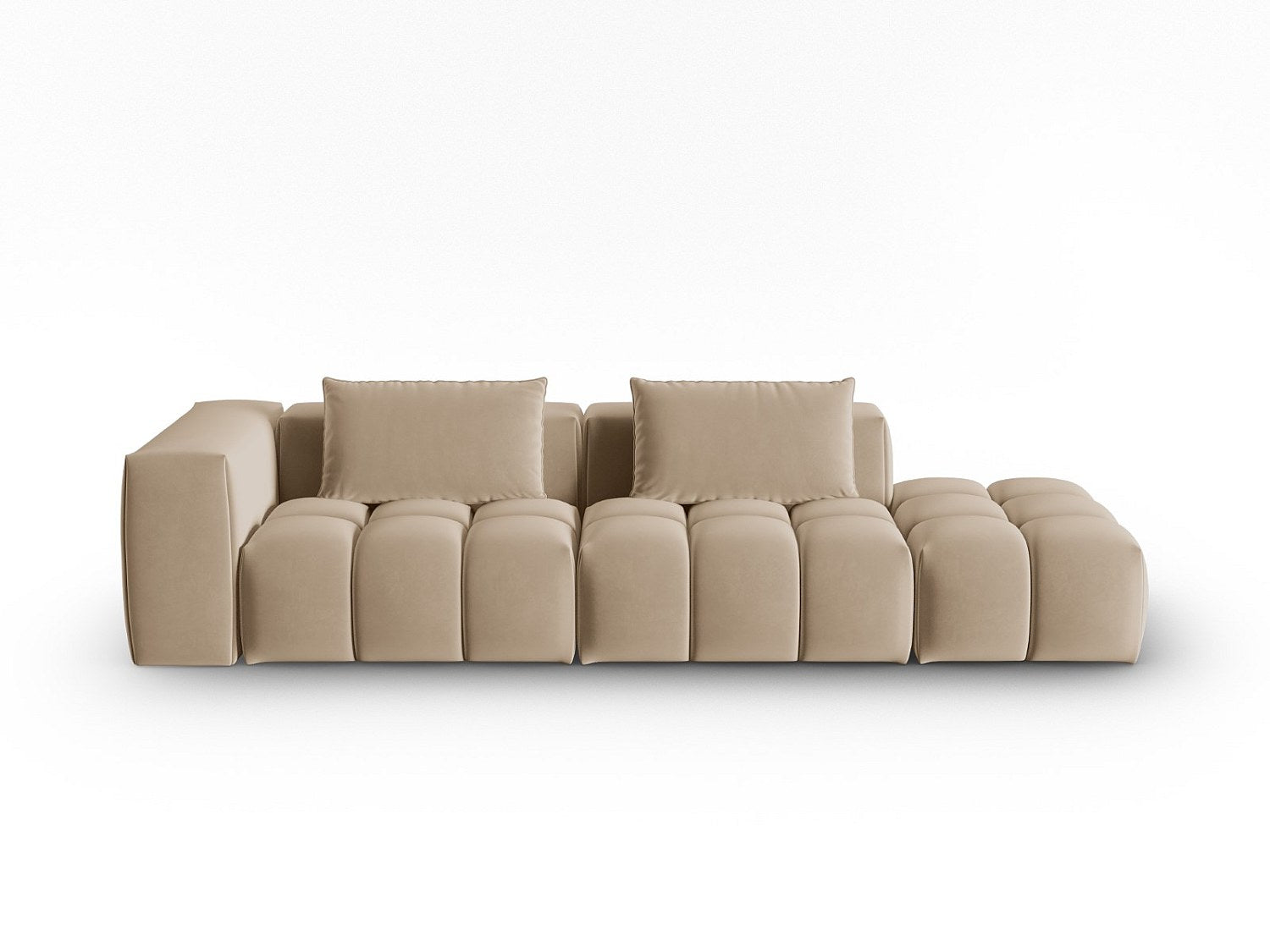 Canapé modulable 3 places marron velours
