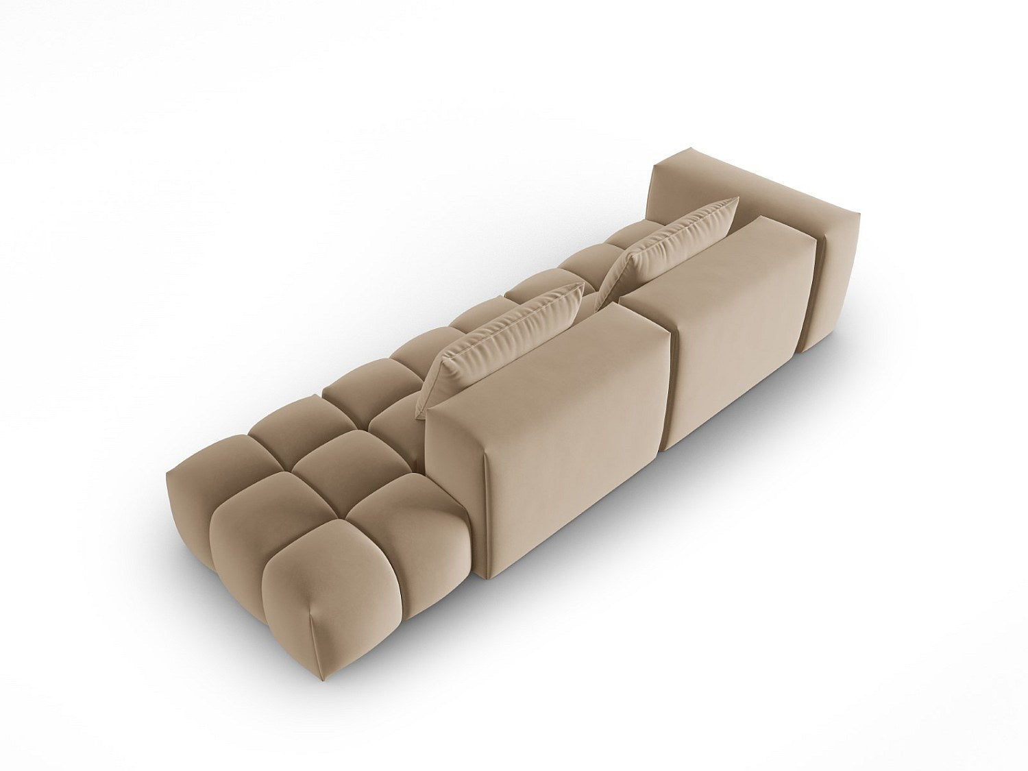 Canapé modulable 3 places marron velours