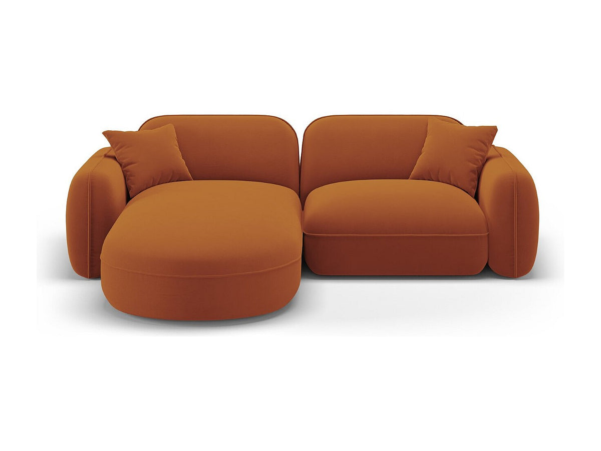Canapé modulable 3 places orange velours