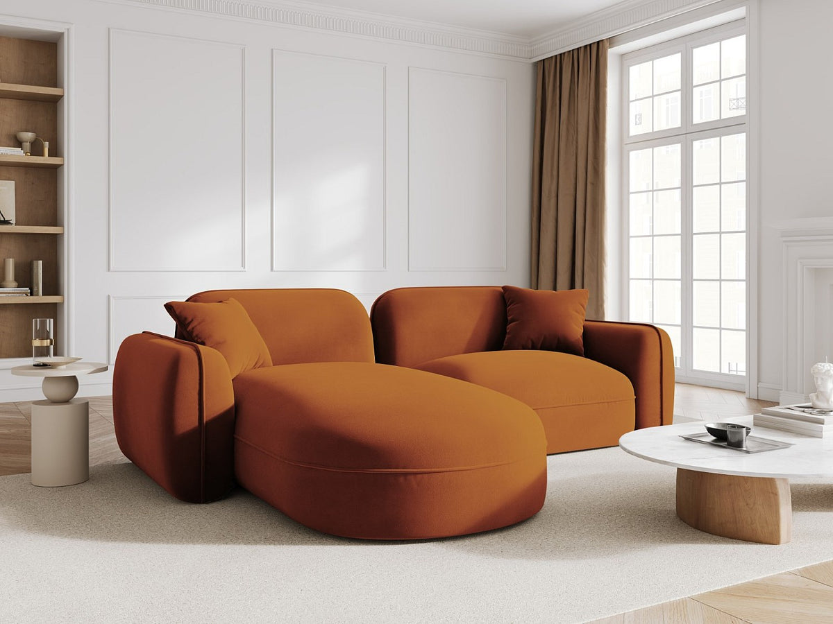 Canapé modulable 3 places orange velours