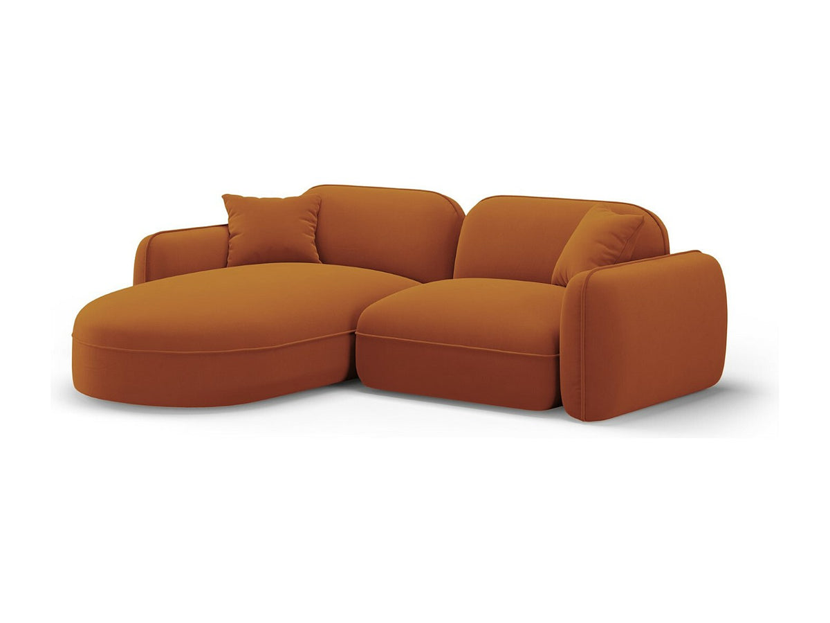 Canapé modulable 3 places orange velours