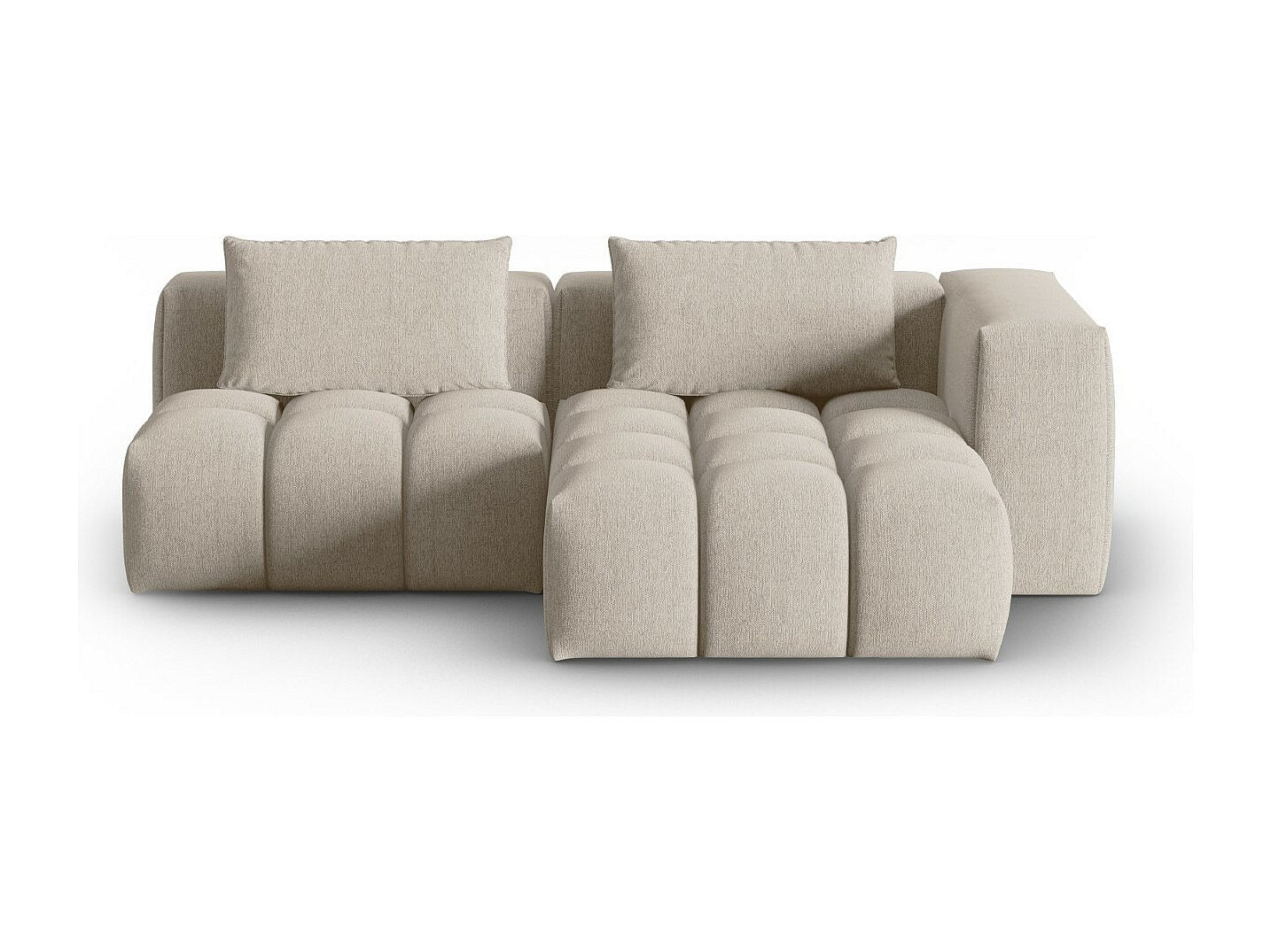 Canapé modulable 3 places marron tissu