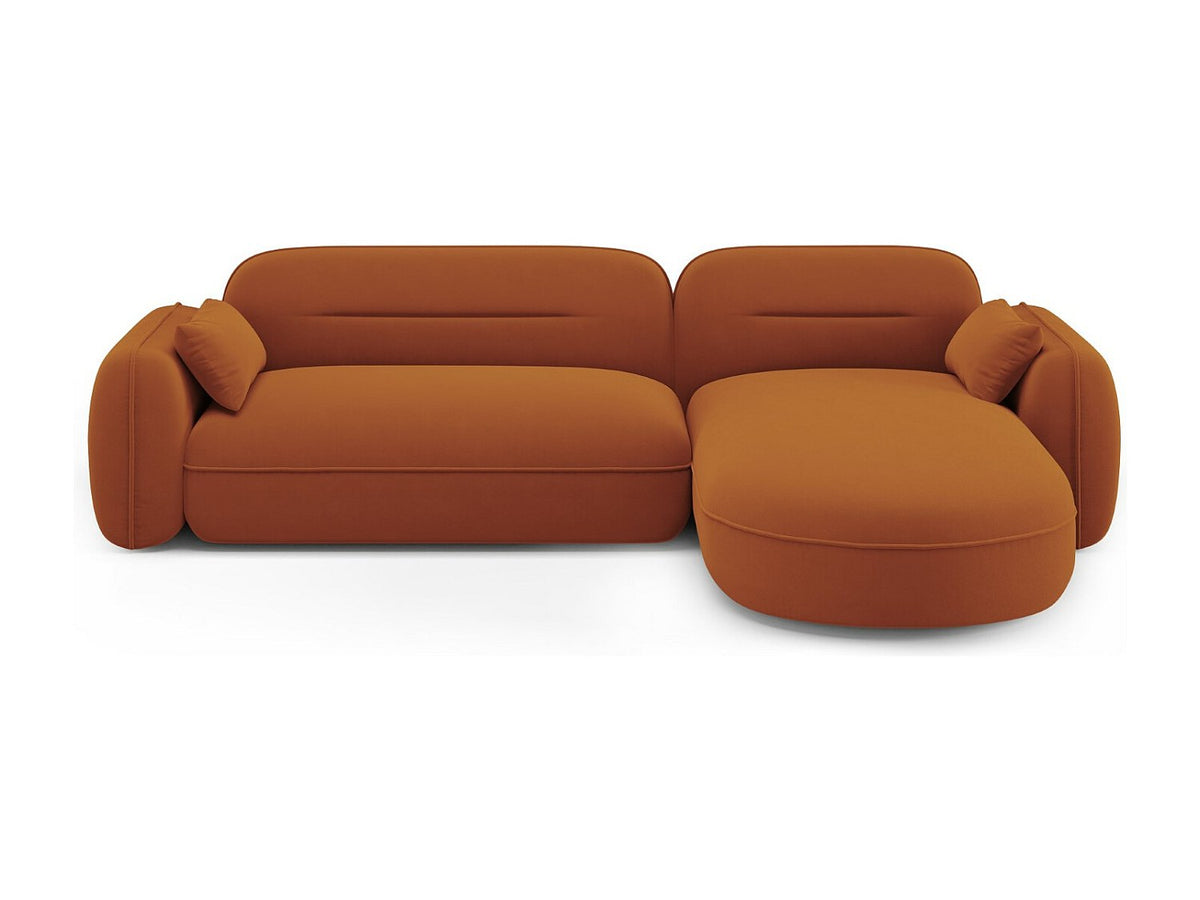 Canapé modulable 4 places orange velours