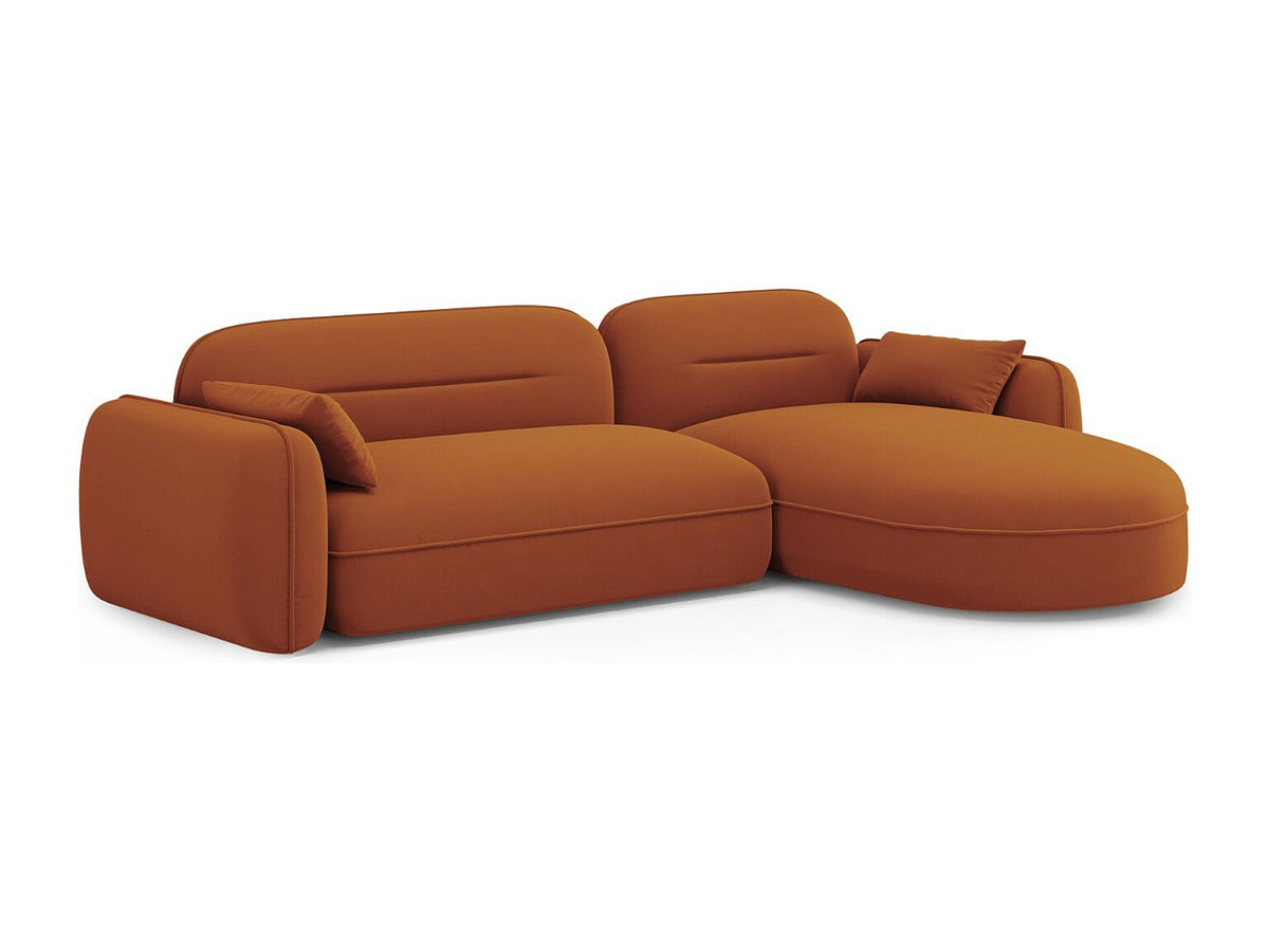 Canapé modulable 4 places orange velours