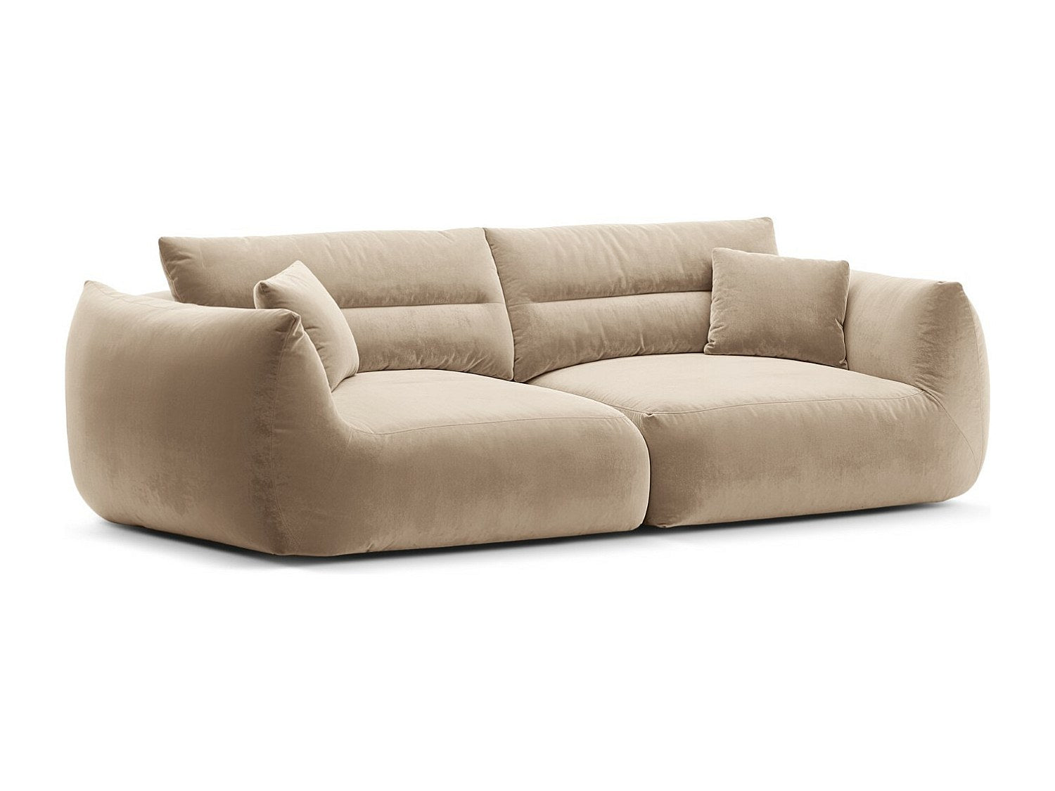 Canapé modulable 4 places beige velours