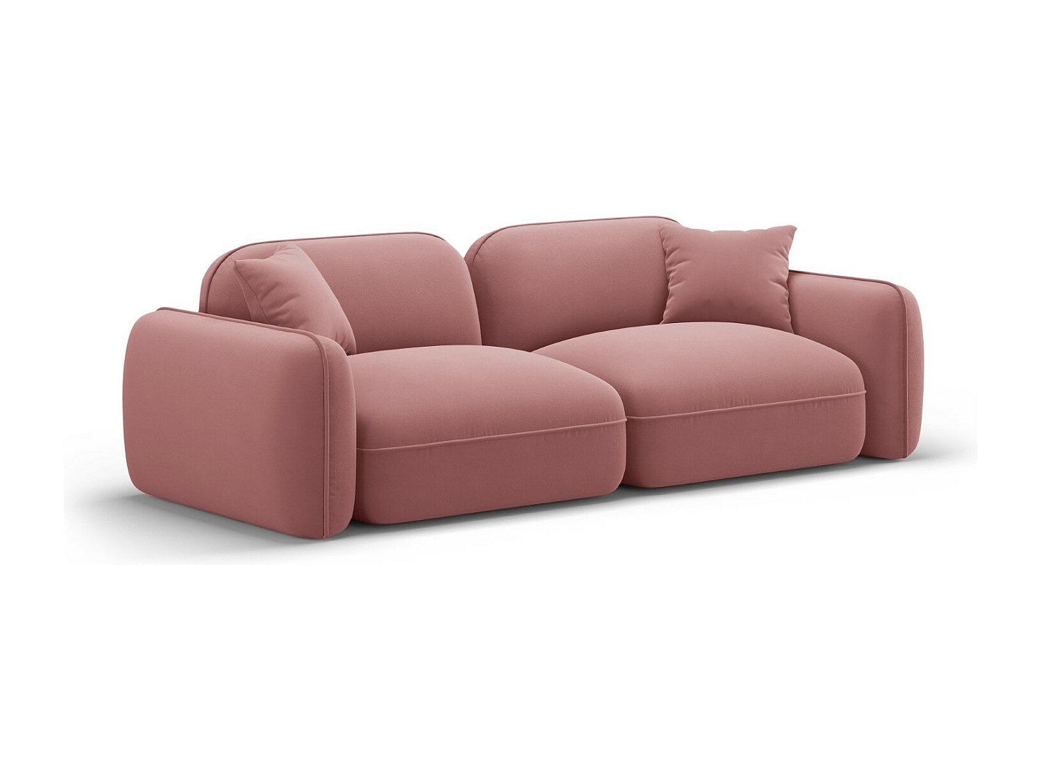Canapé modulable 3 places rose velours