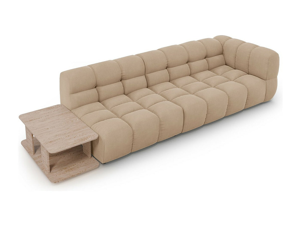 Canapé modulable 4 places marron velours
