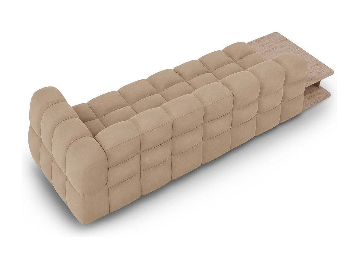 Canapé modulable 4 places marron velours