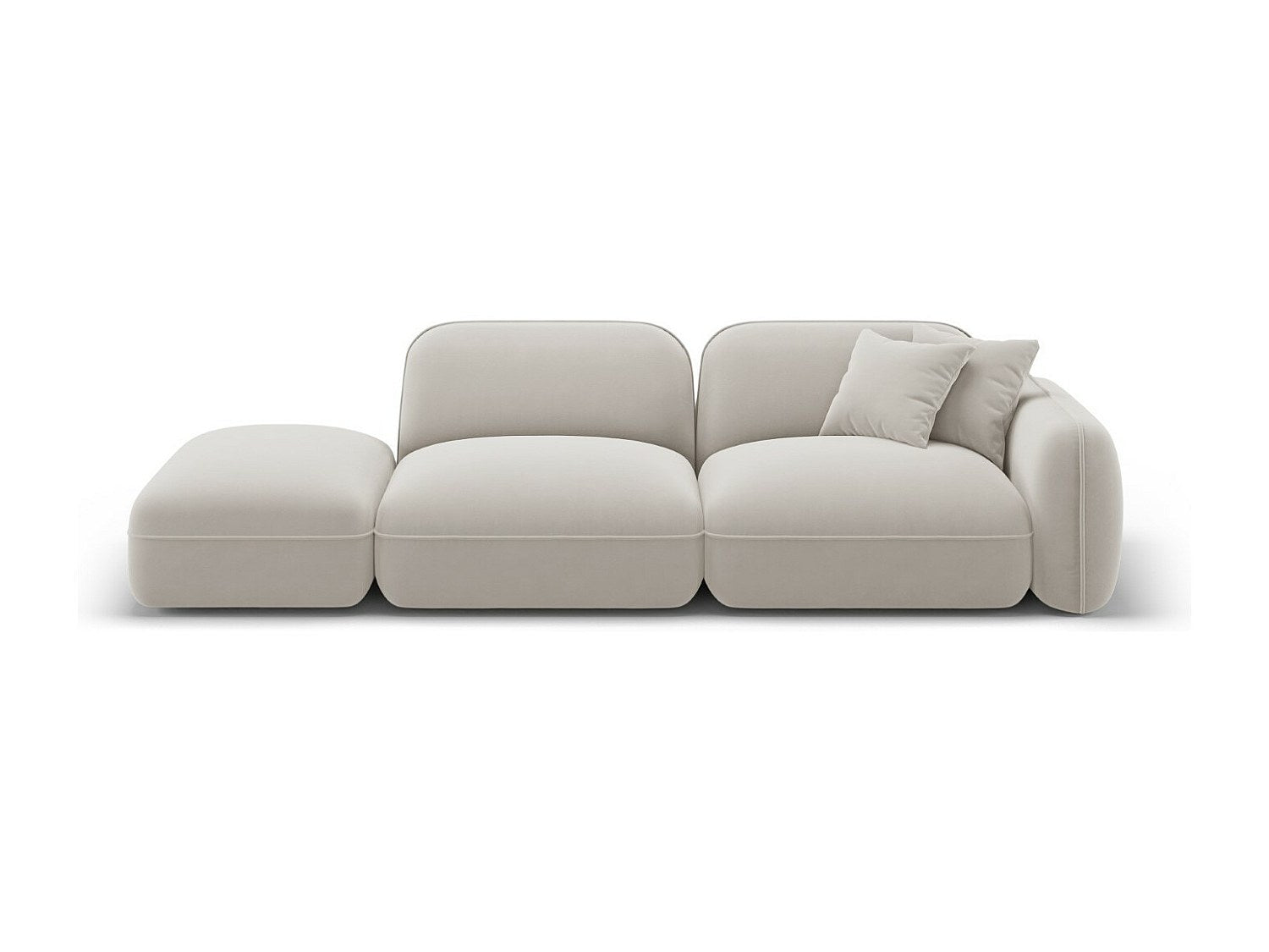 Canapé modulable 3 places beige velours