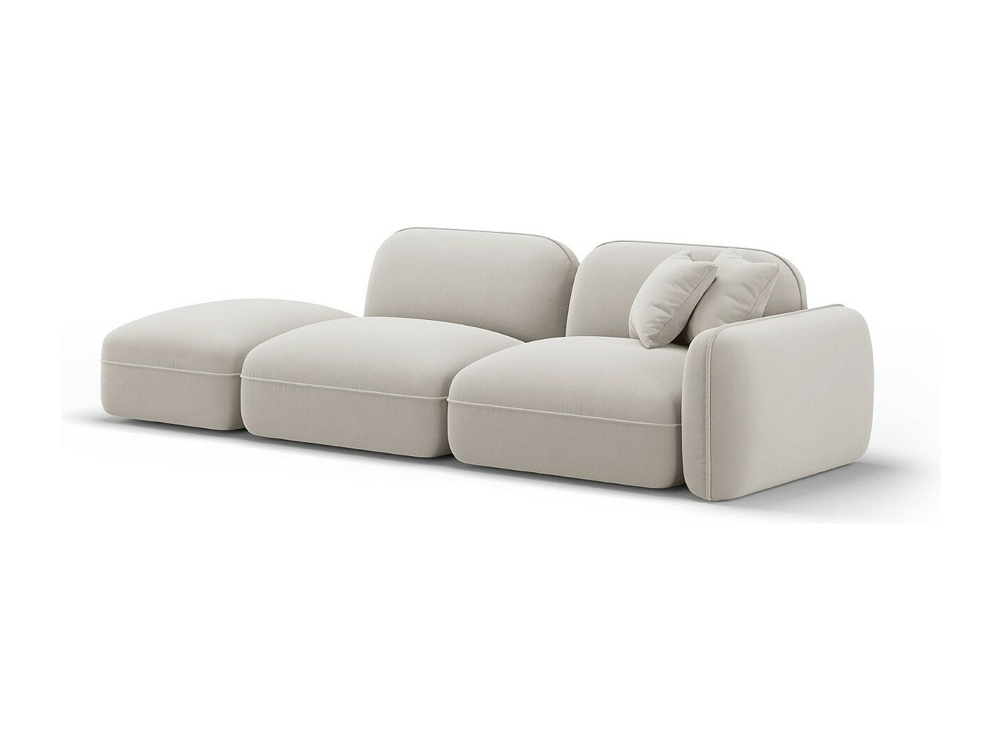 Canapé modulable 3 places beige velours