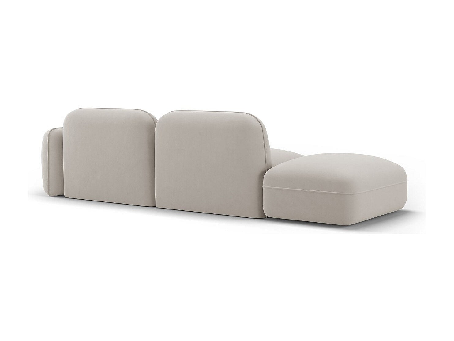 Canapé modulable 3 places beige velours